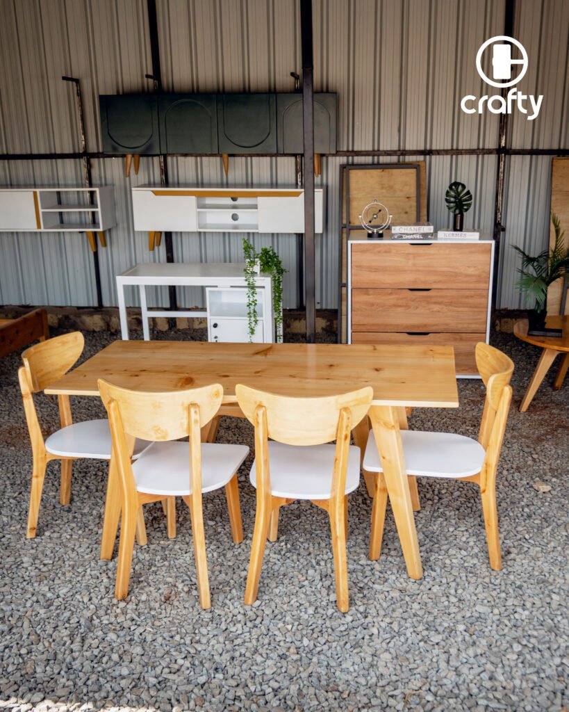 6-Piece solid Wood Dining Set