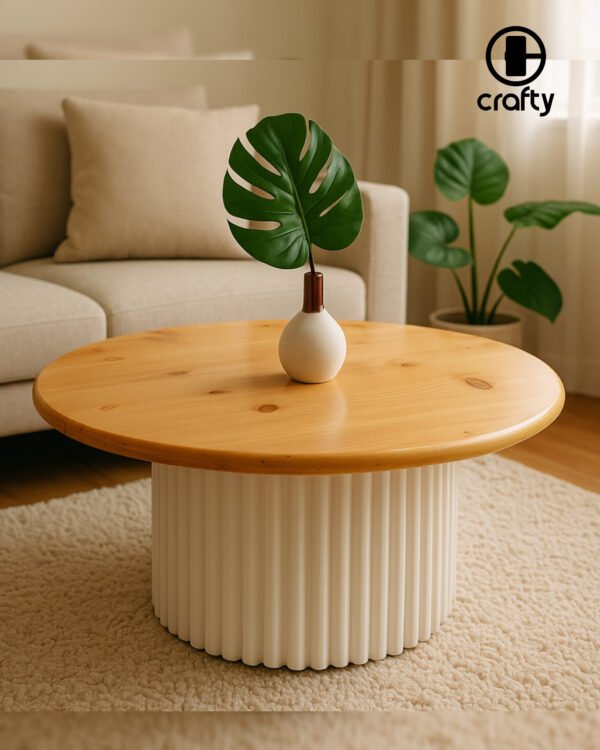 Ribbed Round Coffee Table - Image 3
